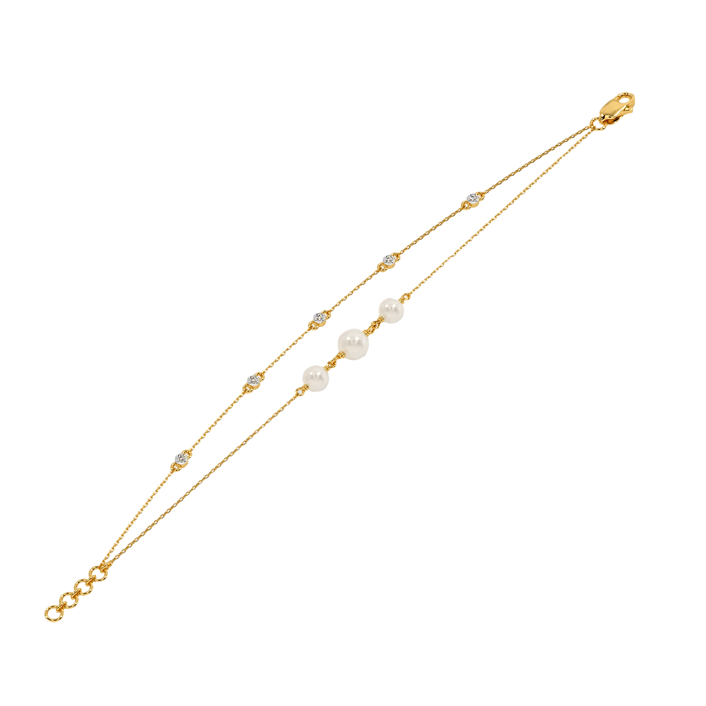 The Trinity Pearl Diamond Bracelet