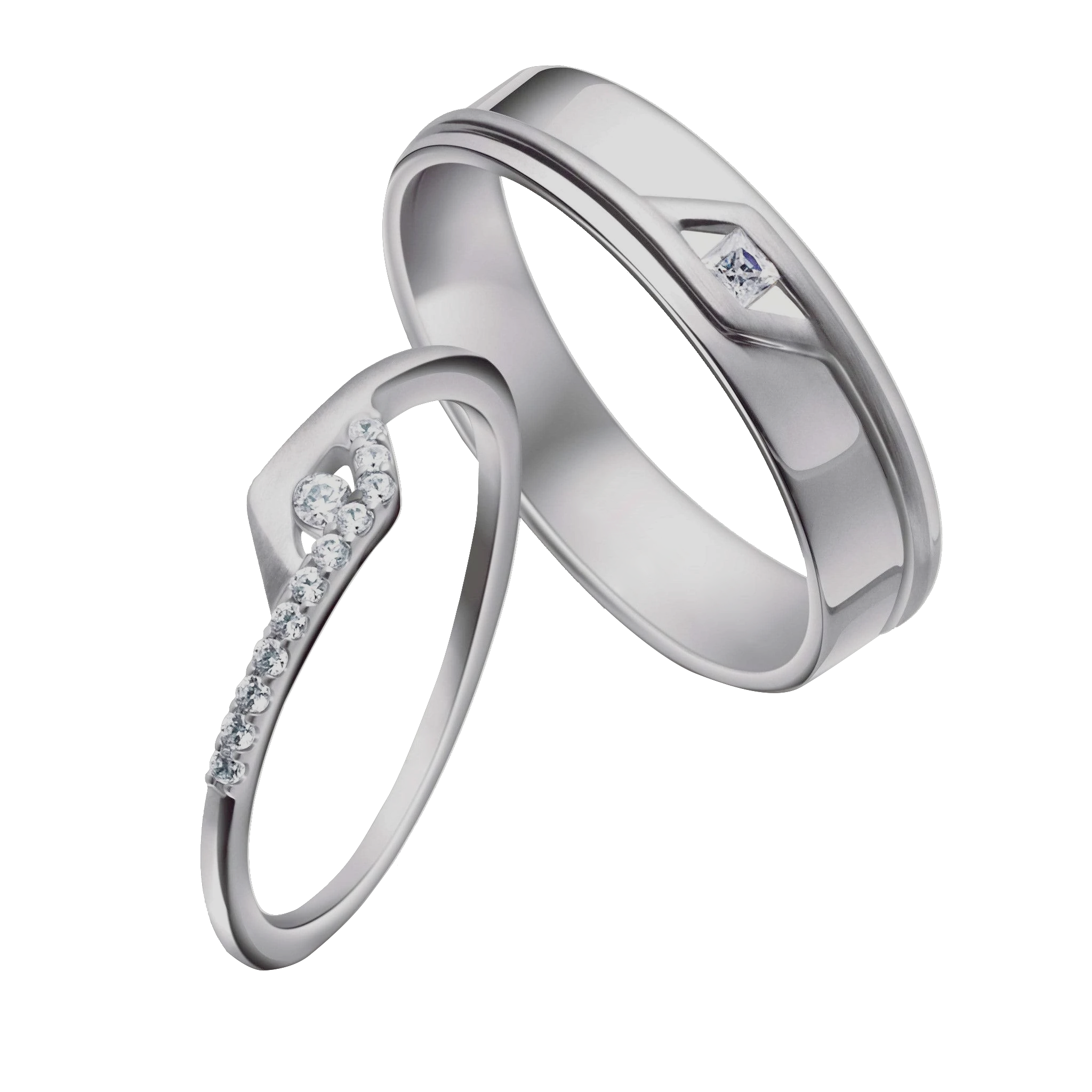 Japanese Platinum Couple Rings with Unique Shiny Texture JL PT 611