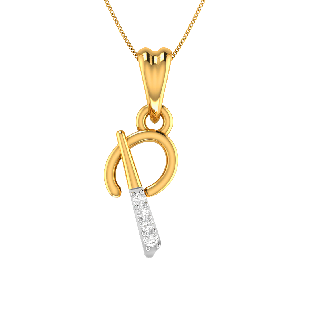 The P Alphabet Diamond Pendant
